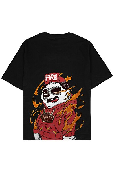 Adrift تي شيرت باندا فاير كبير الحجم للجنسين