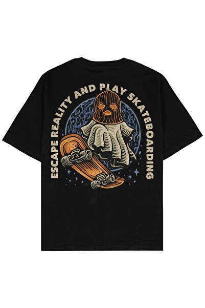 Adrift Reality Μαύρο μπλουζάκι Unisex Oversize