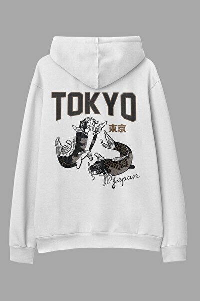 Adrift Φούτερ με κουκούλα Tokyo White Oversize