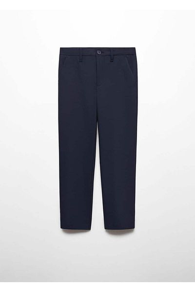 MANGO Kids Pantaloni albastru închis pentru copii