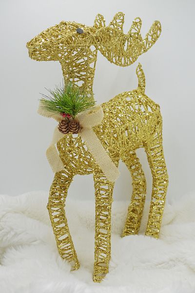 Waldern Gold Decorative Wire 3D Deer Christmas Ornament