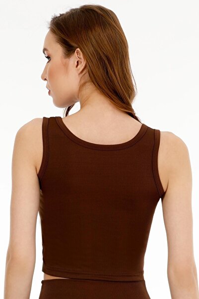 Sensu Kadın Fitilli Kumaş Kalın Askılı Crop Büstiyer - Crop105