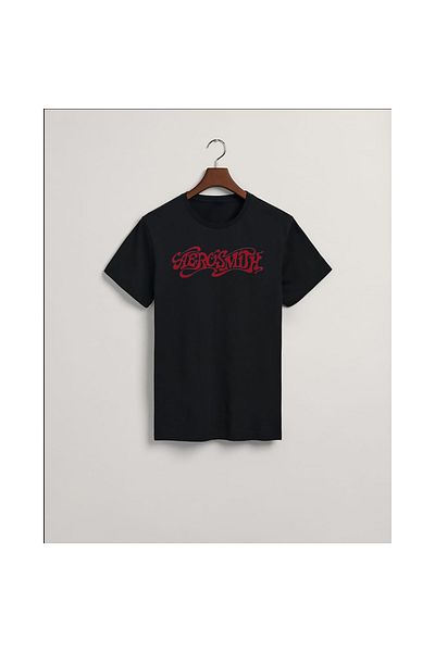 MarkaTurko Tricou cu design special din bumbac pieptănat negru imprimat Aerosmith 105