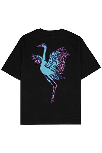 Adrift Μπλουζάκι Crane Siyah Oversize Unisex