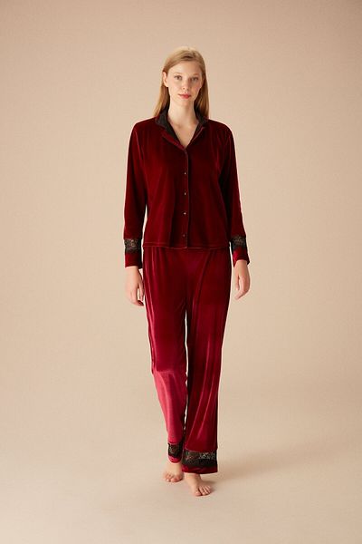 SUWEN Set pijama masculin Velvet Night