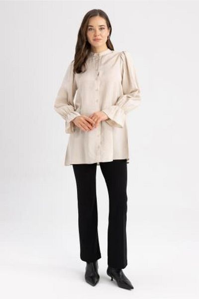 DeFacto Flared Leg Crepe Trousers