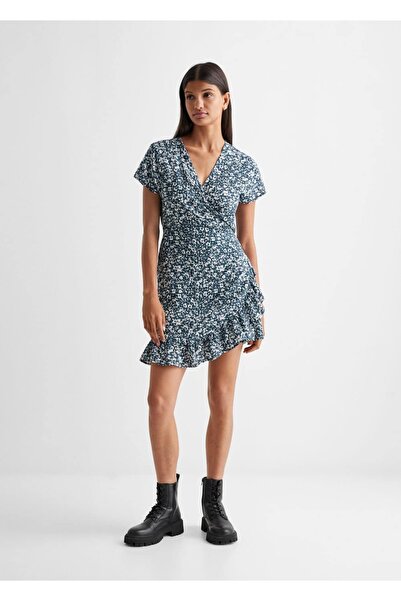 Mango Teen Volanlı desenli elbise