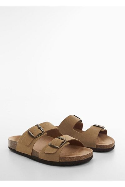 MANGO Man Buckle Nubuck Sandals