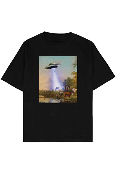 Adrift Tricou unisex oversize Village Black