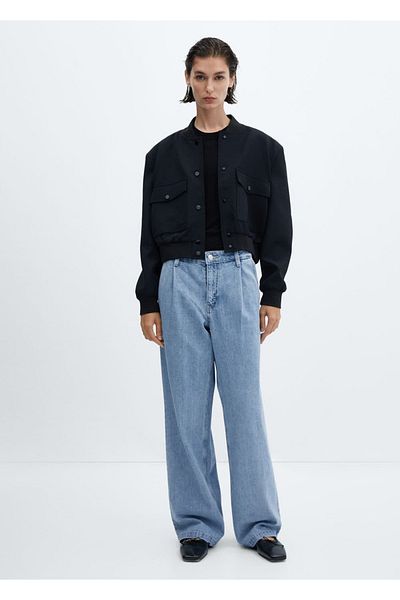 MANGO Woman Blugi cu clape drepte