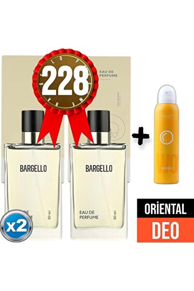 Bargello Parfüm 228x2 (2adet) 50 Ml Edp + Oriental Deodorant 150 Ml