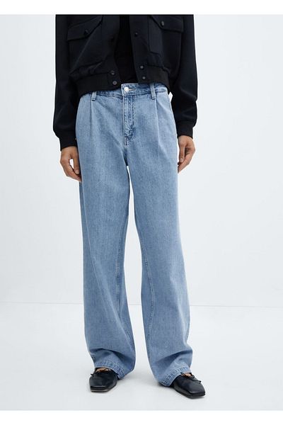 MANGO Woman Blugi cu clape drepte