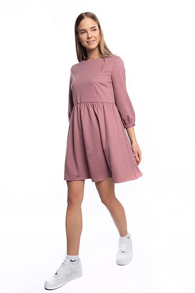 Miss Murem Drop Buttoned Long Sleeve Dress-rose