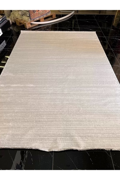 Sanat Halı Doku 3739 Beyaz Düz Modern Salon Halısı