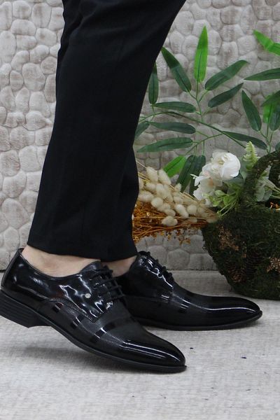 fort Rasgo 2710 Pantofi de mire din piele neagră Pantofi de costum Pantofi clasici pentru bărbați