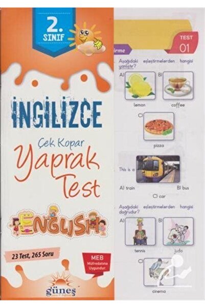 Güneş Yayın Dağıtım 2. Sınıf Ingilizce Çek Kopar Yaprak Test