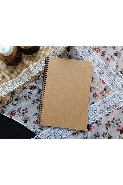 Pink Swan Craft A5 Kraft Cover Notebook – 30 Sheets 60 Pages, 110 Gr White Inside, for Scrapbook & Bullet Journal