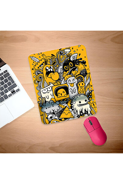 UcuruStore Κίτρινο Mouse Pad με χαρακτήρες κινουμένων σχεδίων και στήριγμα κα...