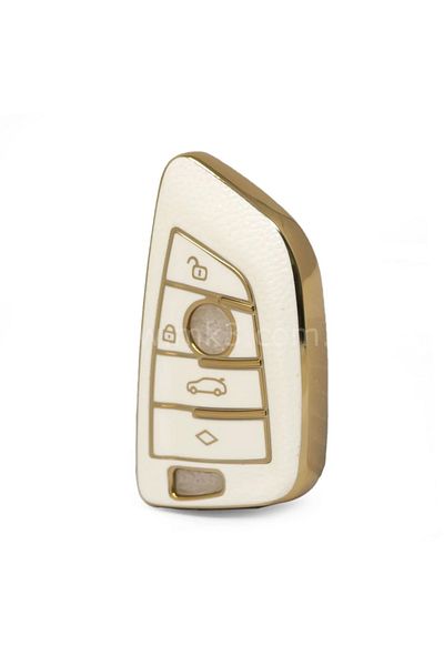 bigkey Bmw Leather Appearance G Series Fem Type 4 Button with Keychain Black Auto Key Controller Container Case