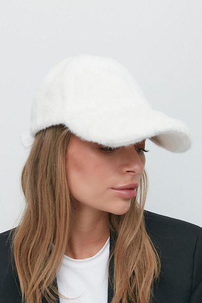 C&City Plyšová čepice Brim 8008 Ecru