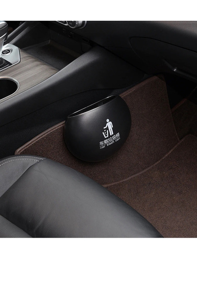 MeyZone Auto Car Trash Can Organizer Garbage Can Black Round Model