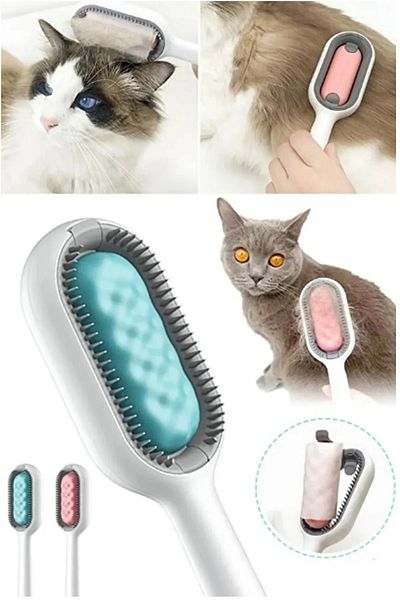 justie pet Cat Dog Hair Remover Bristle Dust Collector Wet Wipe Pet Grooming Comb