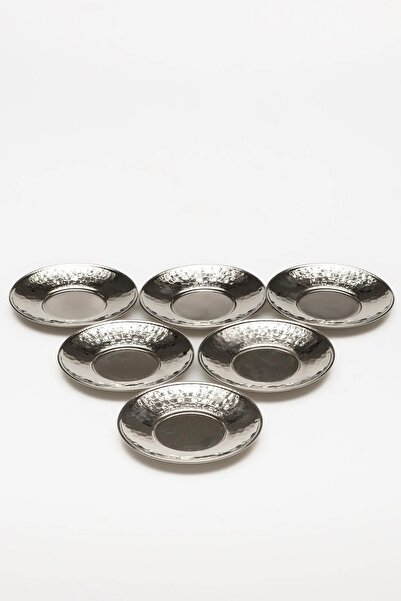 BŞK VİRGO Copper Hand Forged Tea Plate Set for 6 People