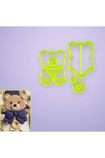 cookiecutter Kurdeleli Ayıcık Kurabiye Kalıbı
