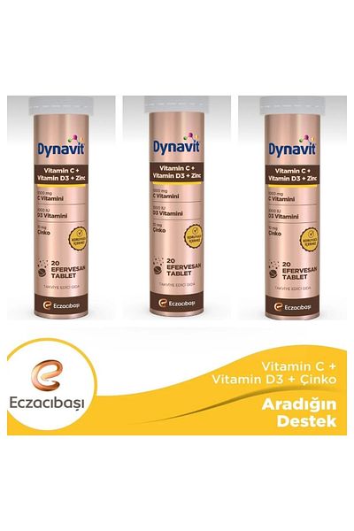 Dynavit Vitamin C + Vitamin D3 + Zinc Tablet