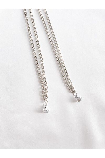 EFBUTİK Silver Magnet Couple Lover Necklace