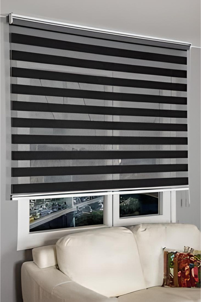 Givayo Mobilya SİYAH STOR ZEBRA PERDE