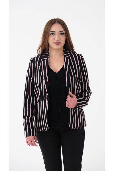 Blues Outlet BLAZER DAMA JACHETA CU UN BUTON CU DUNGI-NEGRA