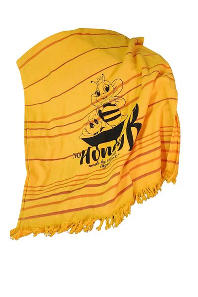 My Honey B Cotton Bee Patterned Yellow Beach Towel 150/ 70cm