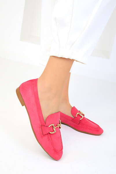 SOHO Fuşya Süet Kadın Loafer Ayakkabı 18930