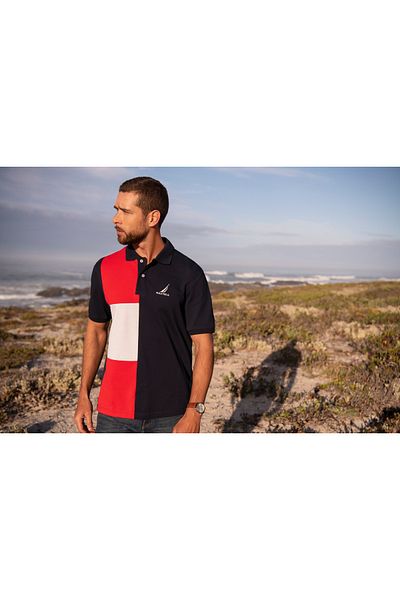 Nautica Navy Blue Men's Polo Neck T-Shirt N1M01617
