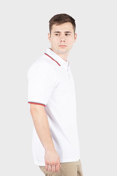 Nautica White Men's Polo Neck T-Shirt N1K01327