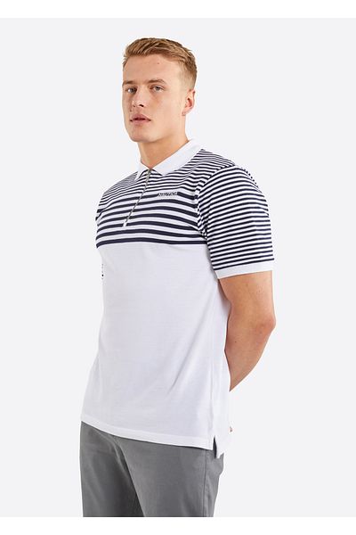 Nautica White Men's Polo Neck T-Shirt N1K01312