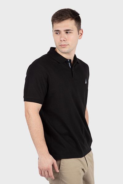 Nautica Men's Black Polo Neck T-Shirt JCAP001