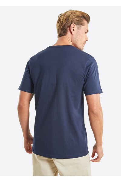 Nautica تي شيرت رجالي باللون الأزرق الداكن N1M01667