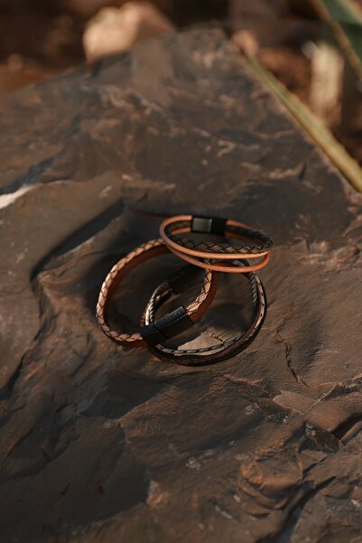 ALTINYILDIZ CLASSICS Men's Brown 100% Leather Bracelet