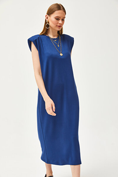 Olalook Navy Blue Padded Crystal Women's Dress - ELB-19002086