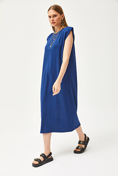 Olalook Navy Blue Padded Crystal Women's Dress - ELB-19002086