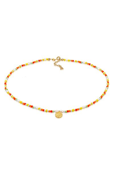 ELLI Lady Choker – Perlen-Boho-Halskette aus 925er-Sterlingsilber mit vergoldeter Platte