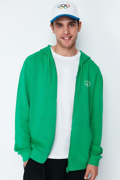 The Olympic Collection Weiße bestickte Unisex-Mütze TWOAW24SP00000