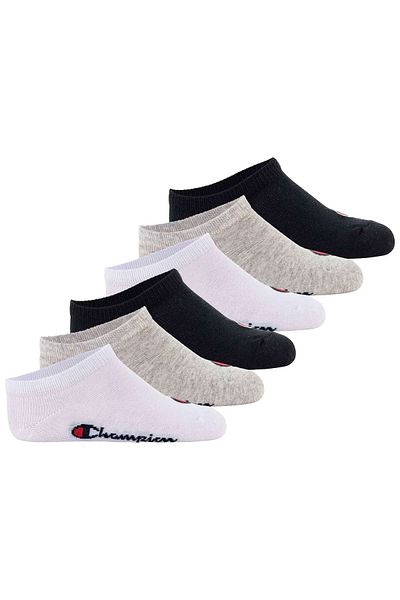 Champion Kinder 6er-Pack Sneakersocken – Logo, einfarbig