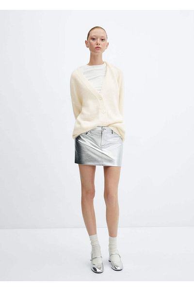 MANGO Woman Strickjacke mit V-Ausschnitt