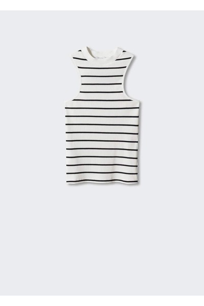 MANGO Woman Μπλούζα ριγέ Perkins Collar