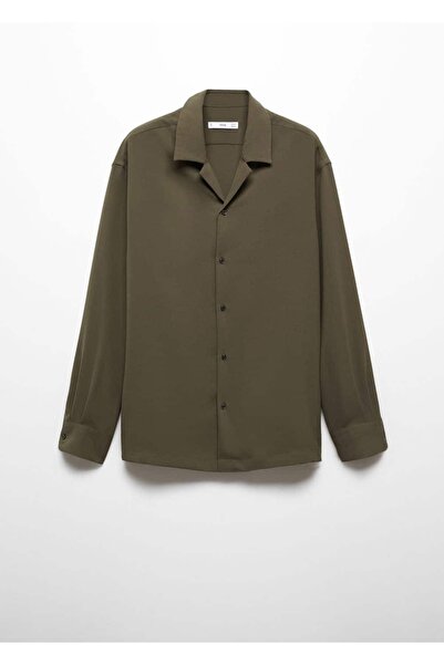 MANGO Man Dökümlü Bowling Yakalı Gömlek