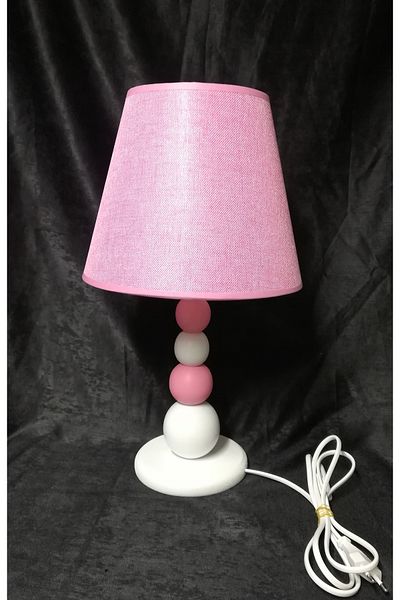TEKAY AYDINLATMA Pink and white wooden girl's room bedroom lampshade