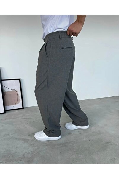 çerme Füme Pileli Baggy Kumaş Pantolon